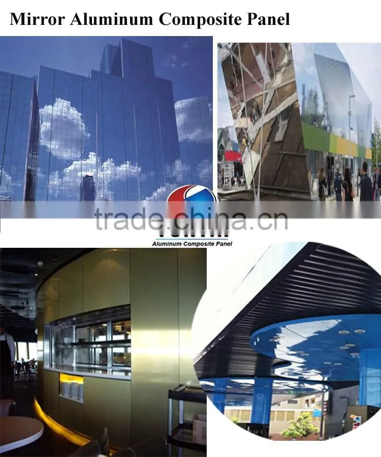 Mirror finish Aluminum Composite Panel wall cladding ACM building and construction material