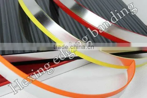 Silver + RED ,Bicolor PVC edging Edge Banding for furniture