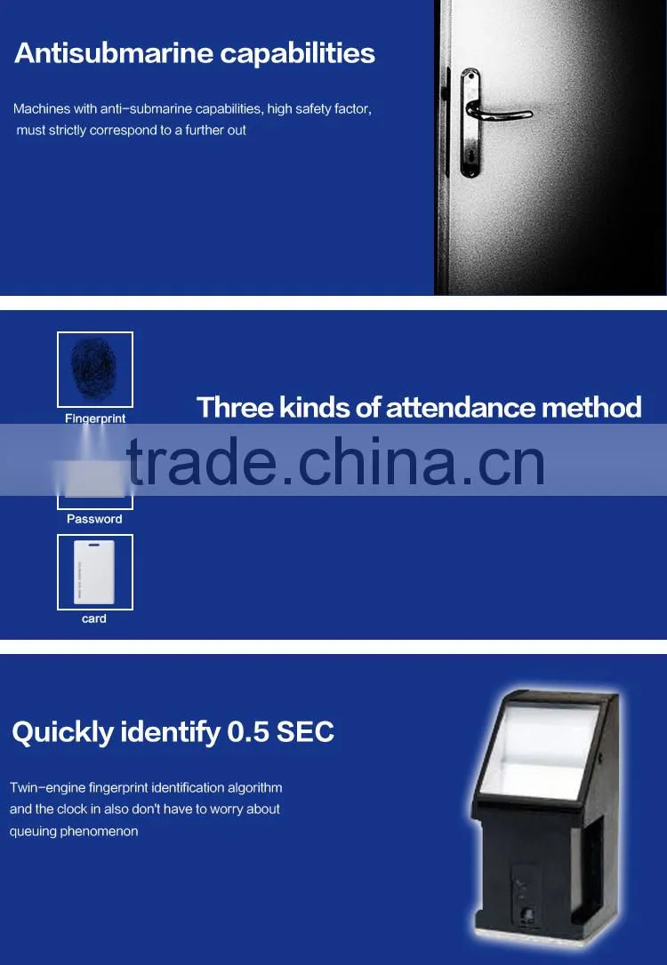 2.4 inches TFT Color screen Biometric fingerprint access control system/time attendance