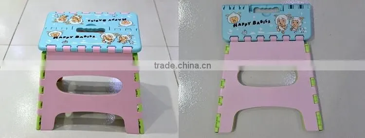 Yellow Color Plastic Folding Stools, Mini Plastic Folding Stools