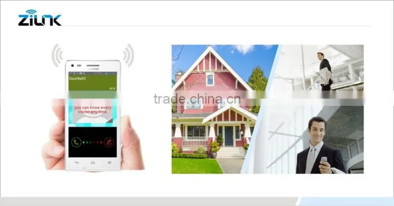 Ring Tone Video door phone, 2016 new zilink Cobell p2p intercom wifi doorbell camera
