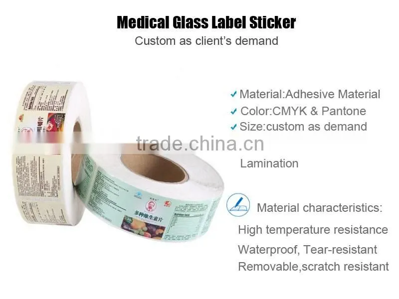 Custom Medical Glass Label Sticker 10ml Vial Steroid Labels Printing