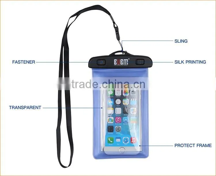 BUBM cheap hot pvc phone waterproof case/cell phone waterproof dry bag/floating waterproof phone bag