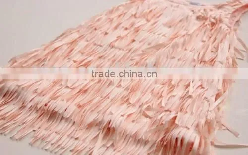 Lovely Tassels Girls Pink Dress Sleeveless Fashion Girls Pink Dress