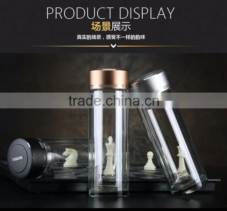 Custom Infuser Bpa Free Glass Water Tea Bottle