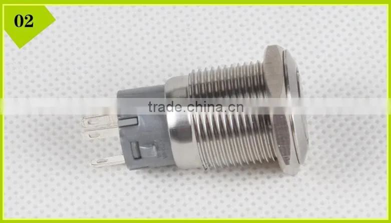 Power Symbol 16MM 12V/24V LED Momentary Horn Button Metal Switch