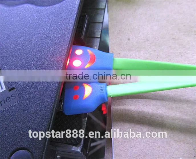 1m USB 3.0 cable Smile LED USB Charger Cable for android phones