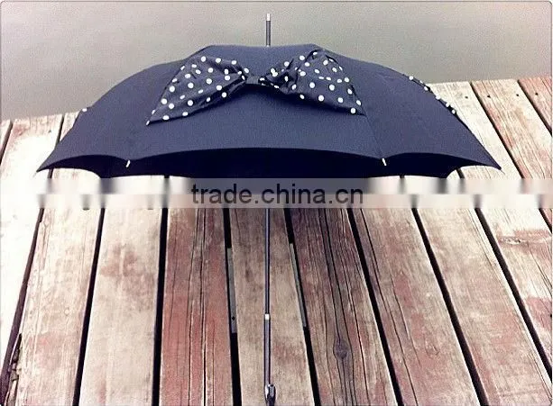 Fashion Wedding umbrella favor ,straight umbrella with Butterfly knot