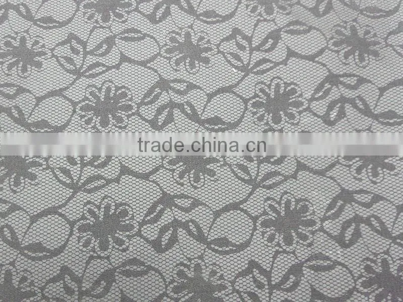 2016 lace flower printing Spandex SlubbyFabric for fancy women jeans