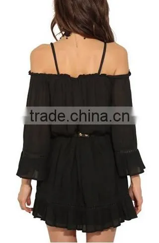Women's Casual Butterfly Sleeve Floral Print Chiffon Dress
