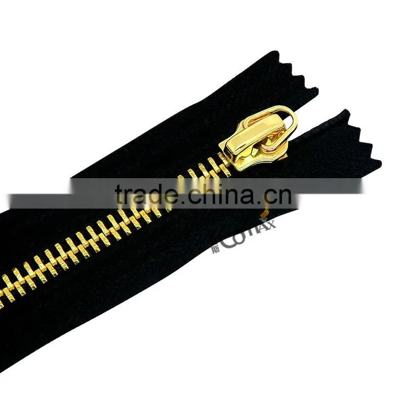 5# Brass Y Teeth Custom Gold Metal Zipper For Bags/Garment