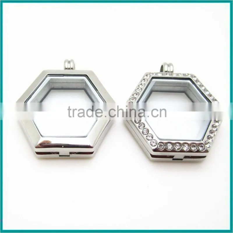 colorful crystal lockets floating charm