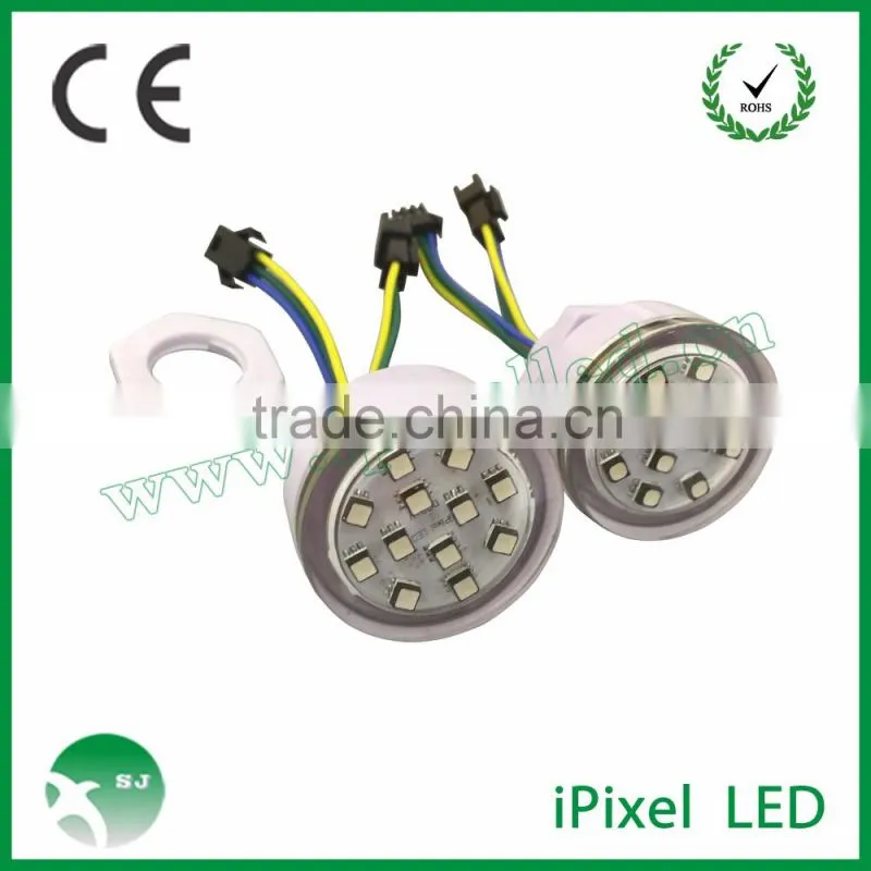 dc12v/24v outdoor fairground 38mm 12led rgb pixel led camaleon