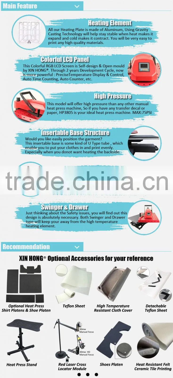14 years Manufacturer Digital t-shirt Heat Transfer Printing Machine With Drawer