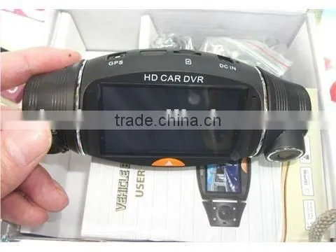 Dual Lens Vehicle DVR Car dashboard camera DVR Video recorder+G sensor