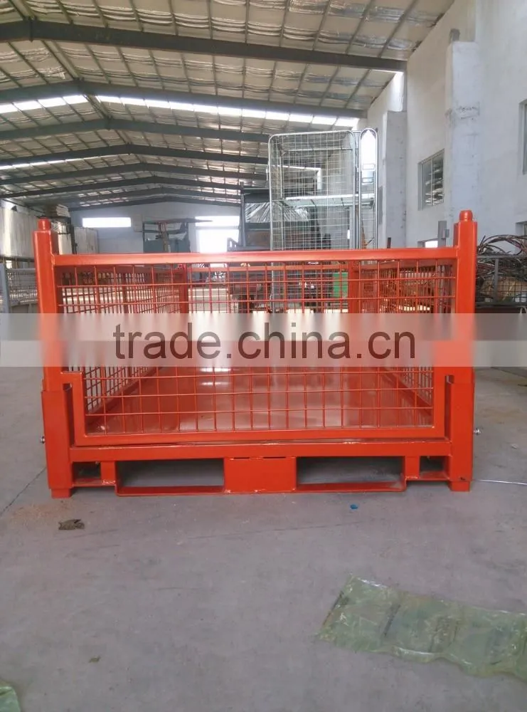 collapsible pallet steel crate wire mesh box