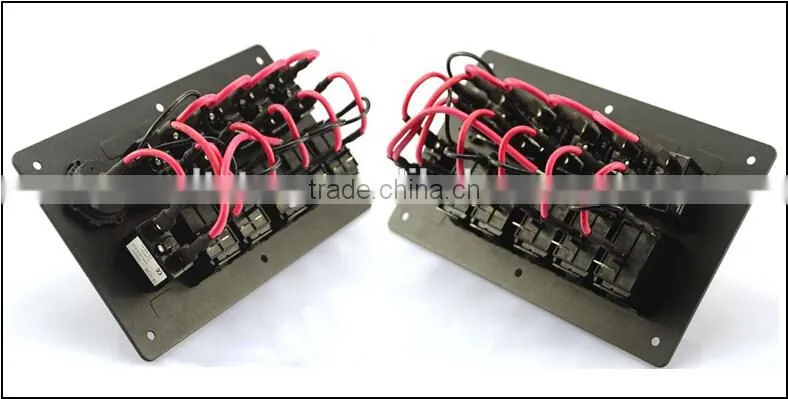 5 GANG ALUMINUM LED WATERPROOF ROCKER SWITCH PANE+VOLTMETER