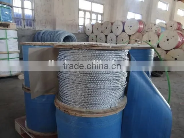CE certification10mm high strength 6*12 galvanized carbon steel wire rope