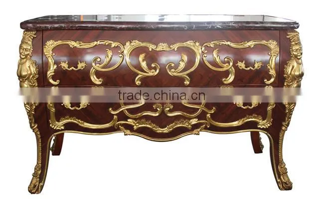 Hallway Vintage Style Wooden Console Table/Cabinet, Antique Wooden Carving Side Cabinet