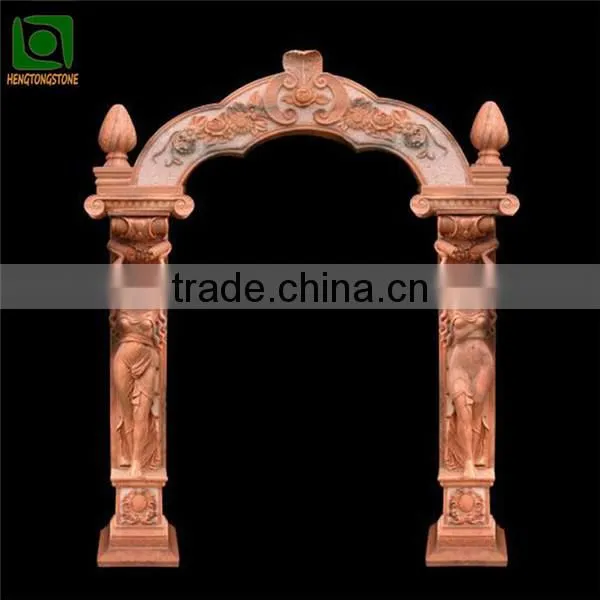 Sunset Red Stone Doorframe with Lady