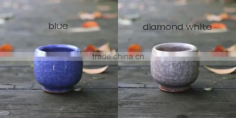 Whosale colorful mini cracked ceramic flower pots with hole