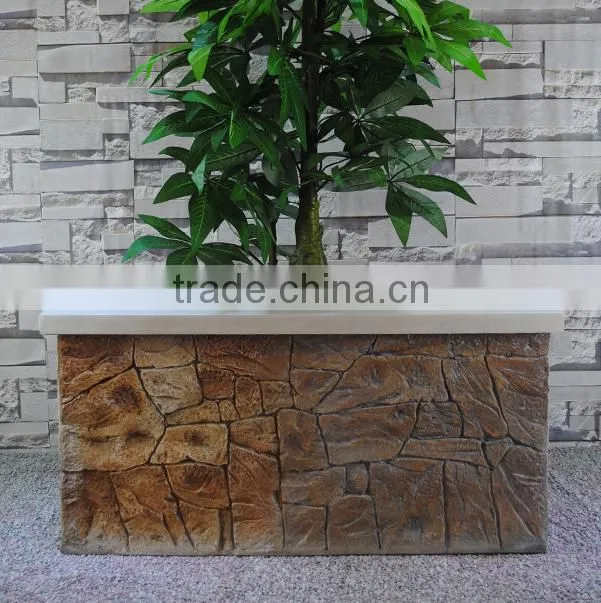 Strong Fiberglass Whitout Bottom Square Artificial Stone Planter