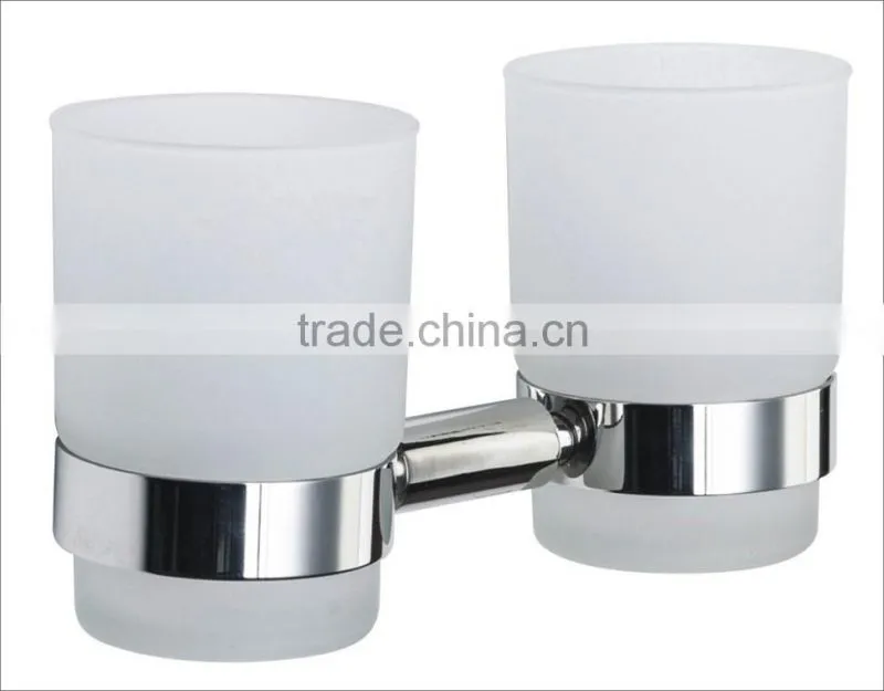 Wall Mounted Stainless Steel Bathroom Double Glass Tumbler Holders