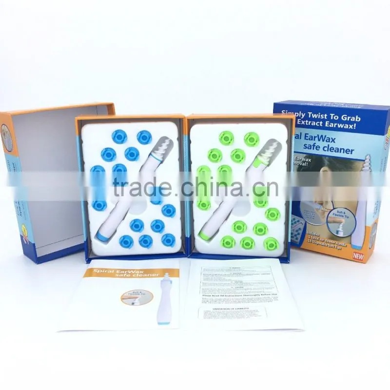 Portable Swab Disposable Earwax Removal Swab Safe Cleaner System with 16 Replacement Heads