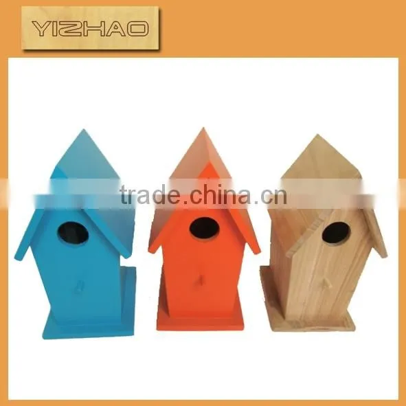 Made in China high quality painted bird houseYZ-1204028