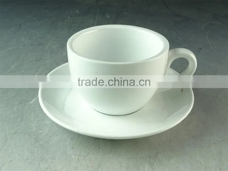 wholesale cheap hotel restaurant white ceramic porcelain 250ml coffee tea cup and saucer