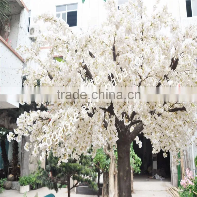 Atificial white cherry blossom flower tree for wedding decoration fiberglass trunk