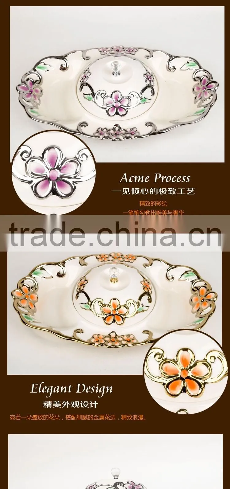 New style china fruit plate /stock soup bowl with lid in stock