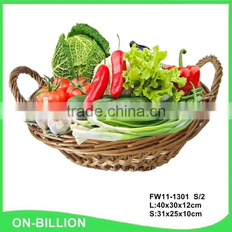 New oval bulk kitchen vegetable wicker storage basket