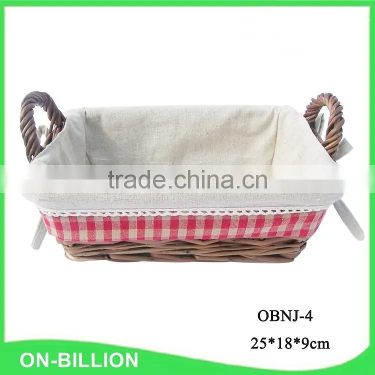 Sundries storage decorative mini knitting wicker handle basket