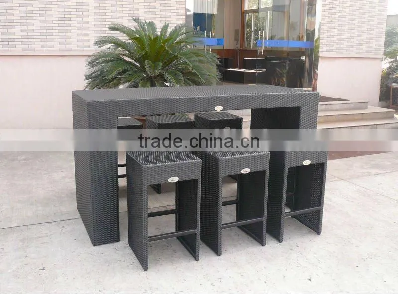 Outdoor Furniture Bar Table Chairs Patio Dining Rattan Wicker Set 9pcs New