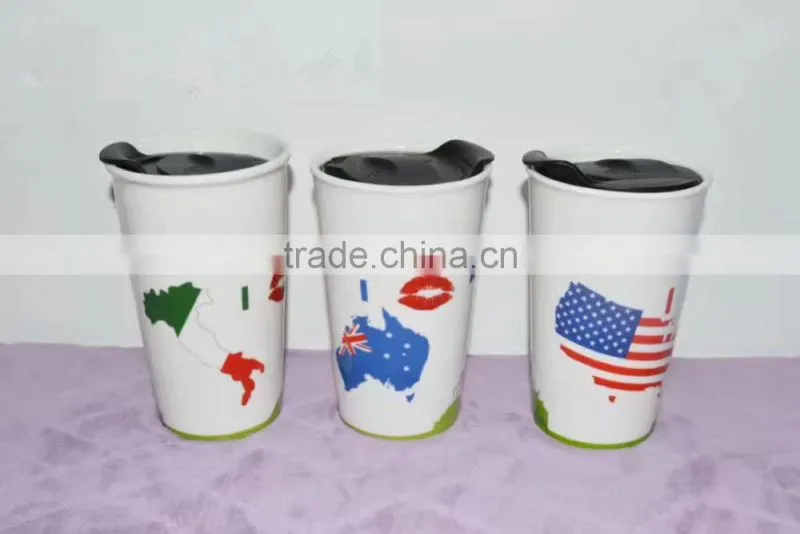 new arrivel 11oz ceramics cup with cover for promotional