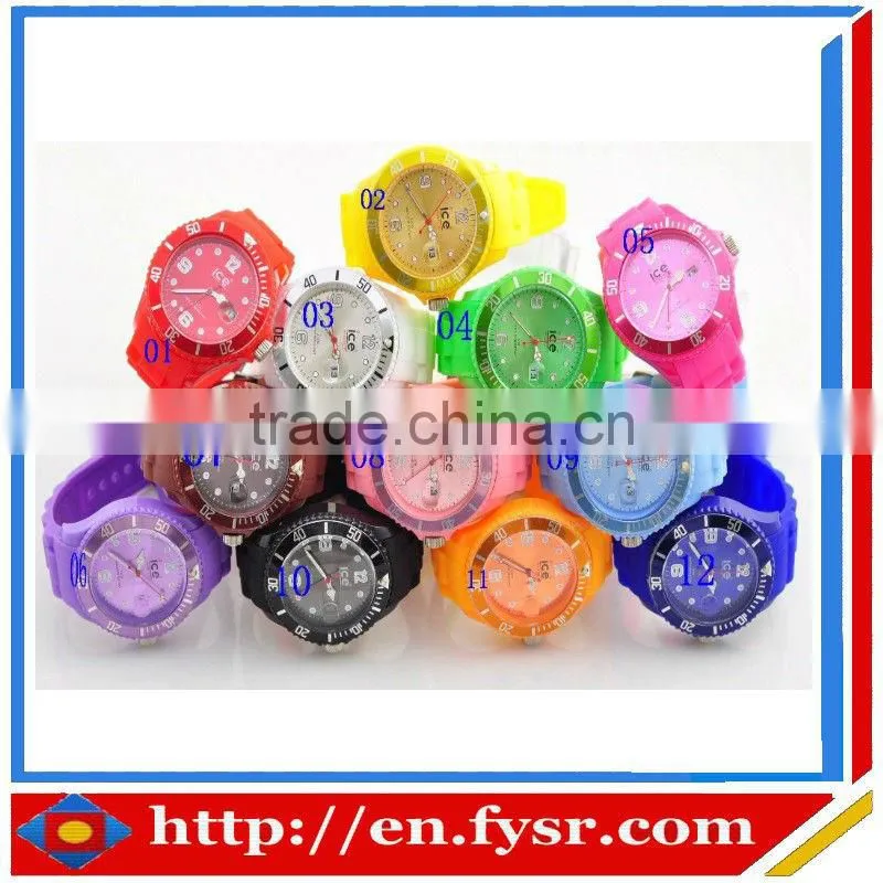 2013 new hot sales ladies silicon watch with date, colorful fashion silicone watch
