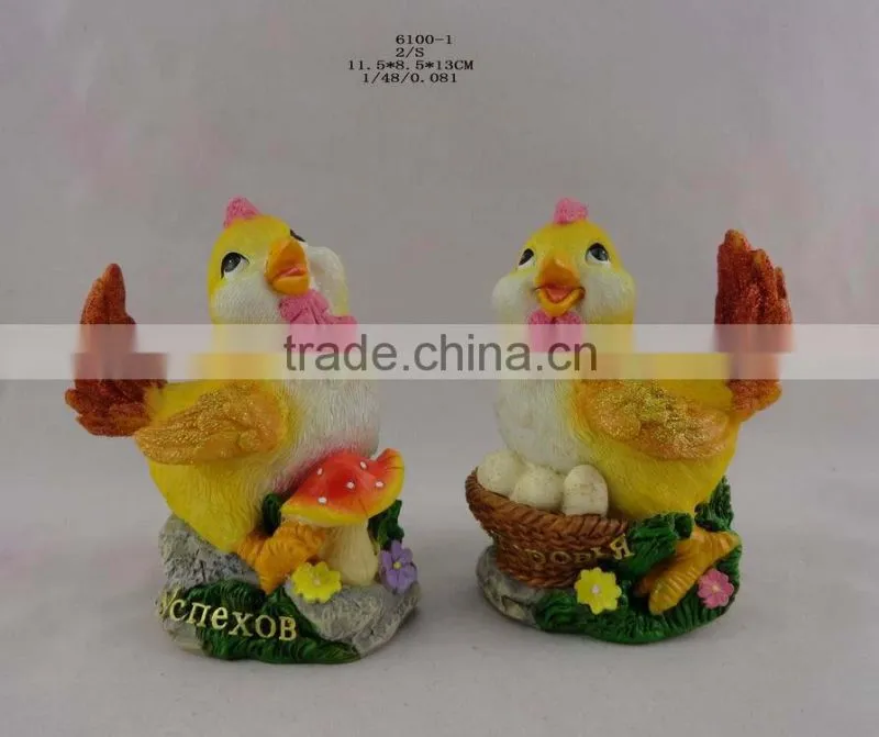 2017 new year souvenir animal statue resin chicken for home decoration