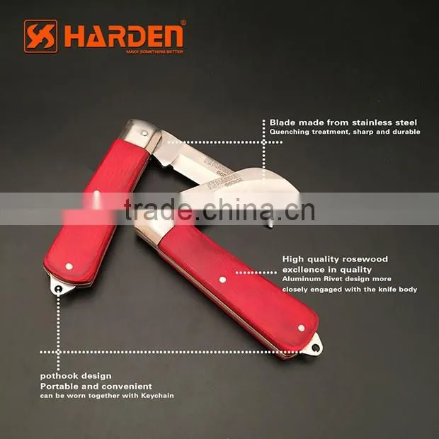 Professional Wooden handle straight blade electrician knife