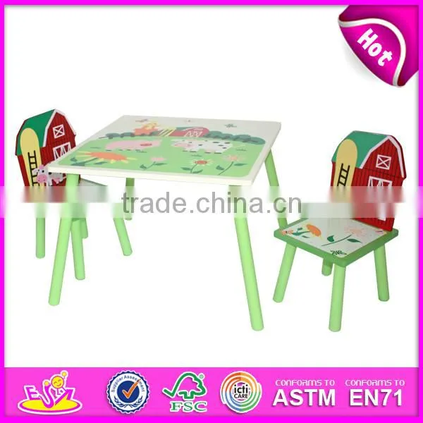 2015 Kids wooden Table and Chairs,Colorful Kids Furniture table and chair,High quality wooden table and chair toy W08G102