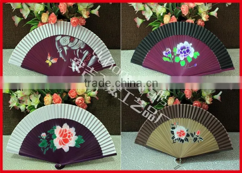 Beautiful bamboo printting hand fan