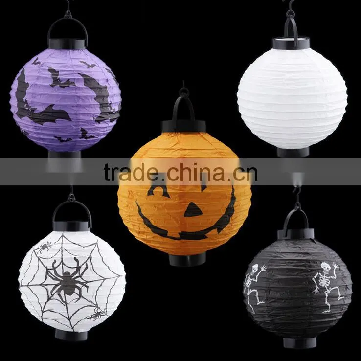 Halloween LED Lantern LED pumpkin Lantern LED paper Lantern wholesale