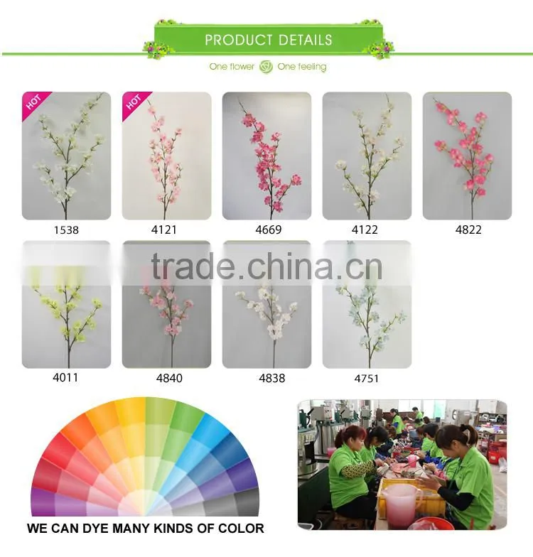 china wholesale silk flower artificial real touch cherry blossom good quality for decoration