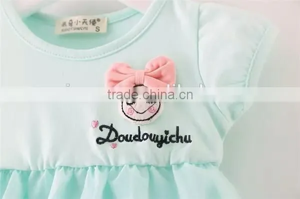 Cute puffy girl casual dress smile face girl fancy frocks