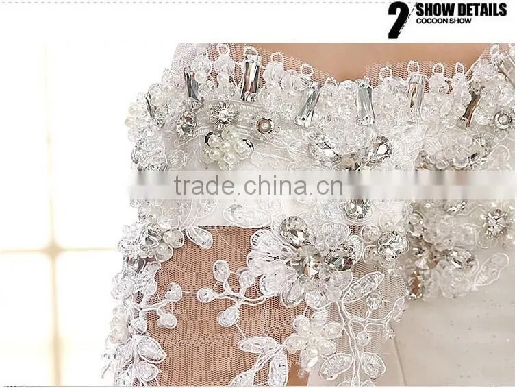 Wholesale korea style beaded lace bridal wedding dress