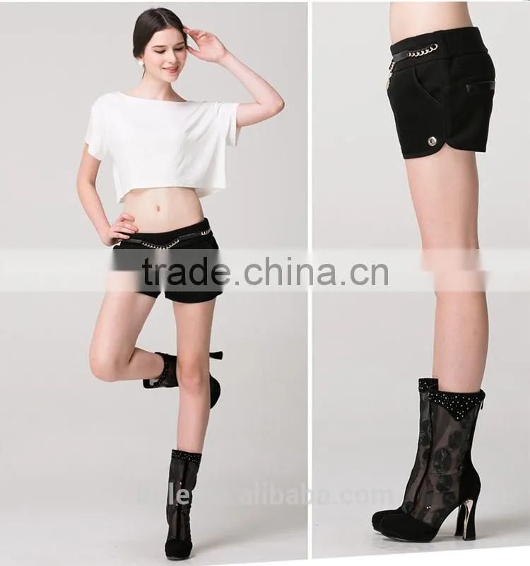 Fashionable cheap one piece tight short women compression pants