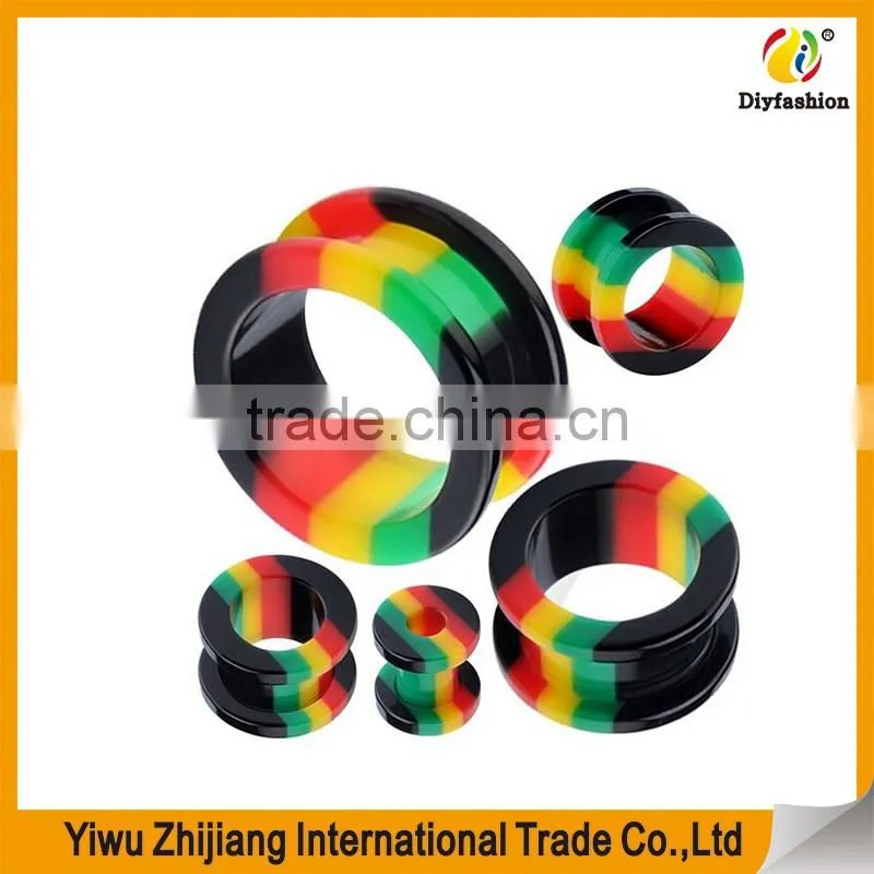 Screw Flesh Tunnels Ear Plugs Acrylic Stretching Body Piercing Jewelry