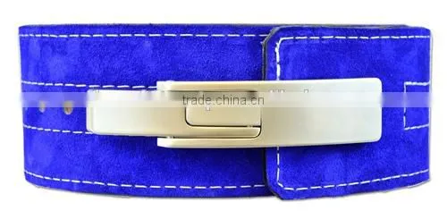 Lever buckle Genuine leather Power weight lifting belts