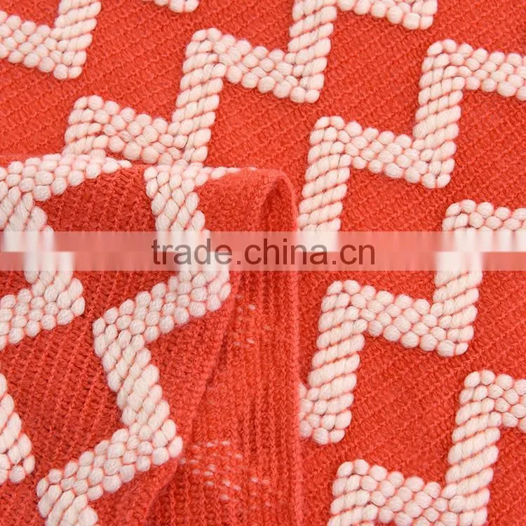 Low price most popular acrylic throw knit blanket