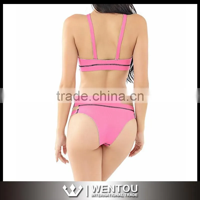 Wholesale Fashion Pink Neoprene Bikini